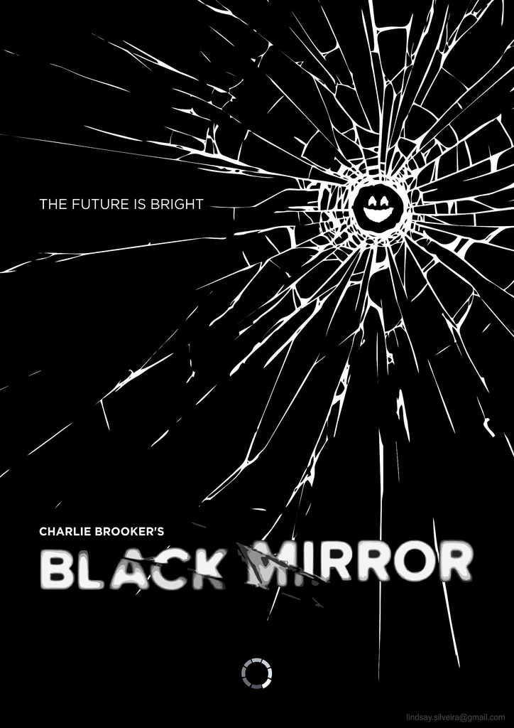 The title sequence depicts a computer “waking up” as glass shatters, an allusion to mistakes made with technology, and then a black screen, referencing the title of “Black Mirror.”