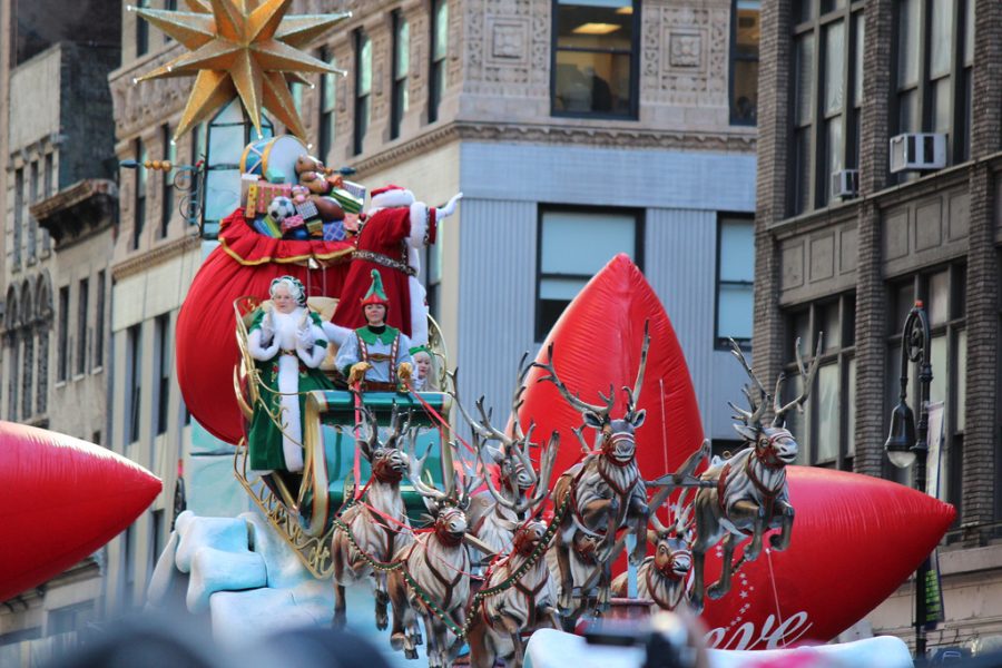 The annual Macys Day Thanksgiving Parade always introduces Christmas decorations early, as show in this 2013 parade.