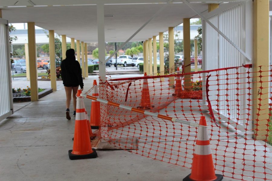 As part of increased security, construction on gate for single point of entry to school began on February 8. 