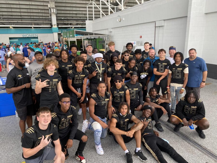 Wildcat Football team gathers at Hard Rock Stadium for the Dolphins vs. Bills matchup. 